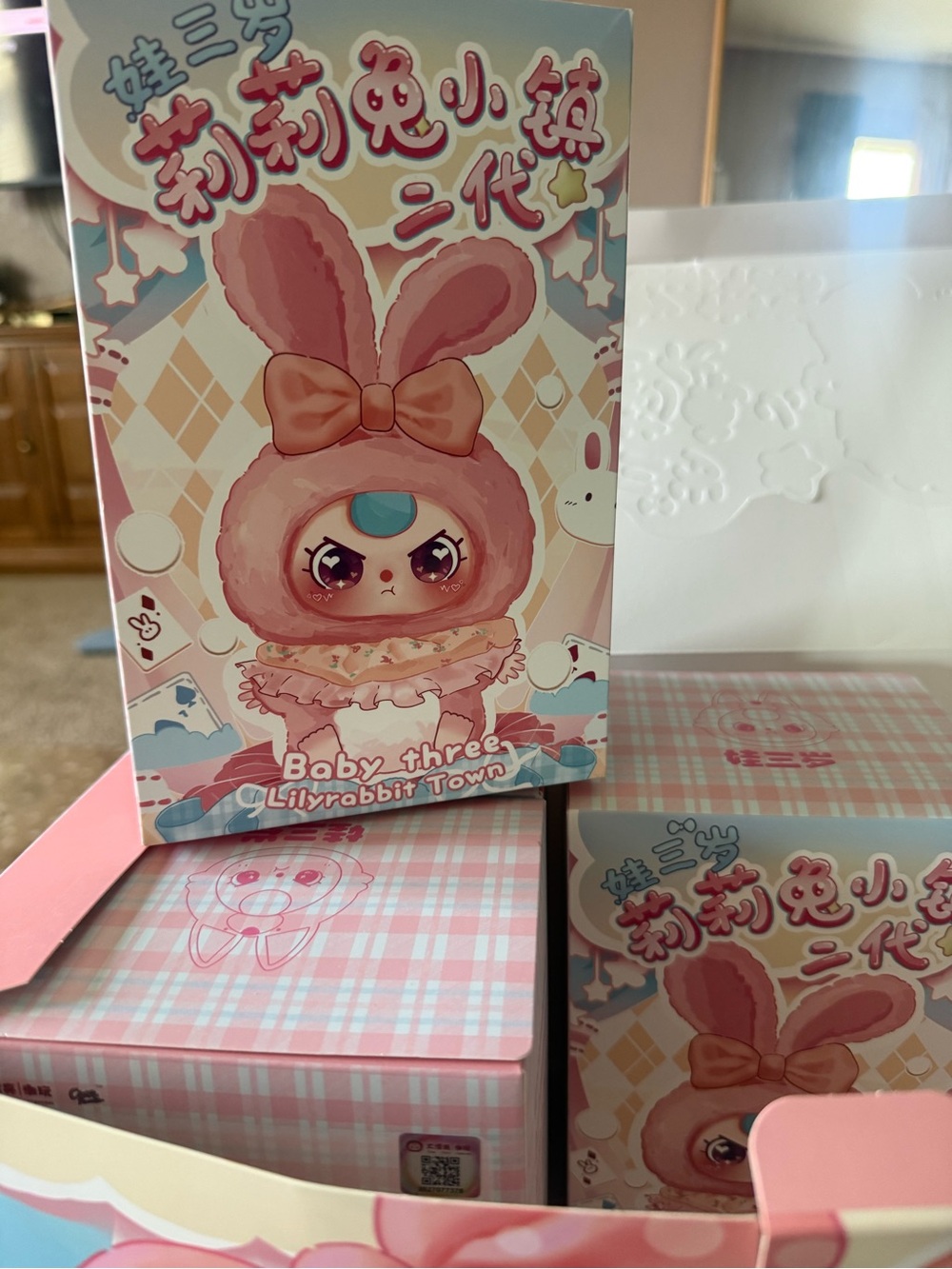 Lilyrabbit Town Baby Three Pink Bunny Vinyl Figure